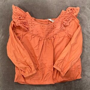 H&M 100% Cotton Eyelet Ruffle Little Girl’s Top